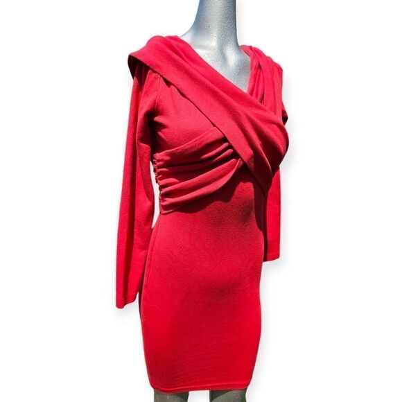 Vintage Yes Red Long Sleeve Mini Dress - Picture 9 of 12